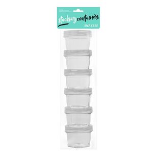 Snazzee Extra Small Stacking Containers Set Of 6 Clear