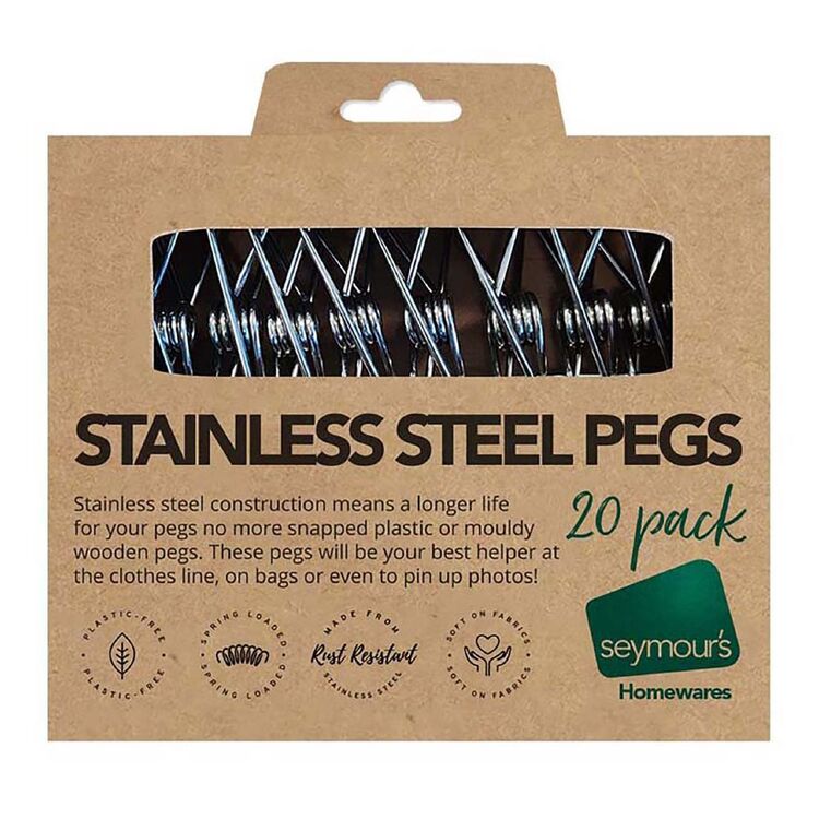 Seymours Stainless Steel Pegs 20 Pack