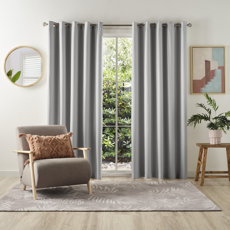 Emerald Hill Barbados Blockout Eyelet Curtains Silver