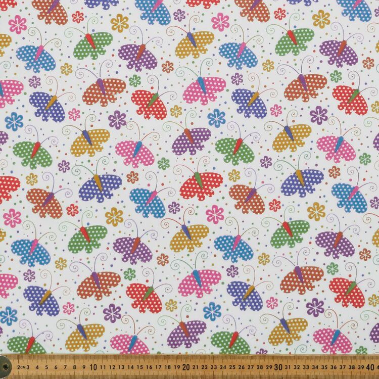Mix N Match TC Butterflies Printed 112 cm Poly Cotton Poplin Fabric