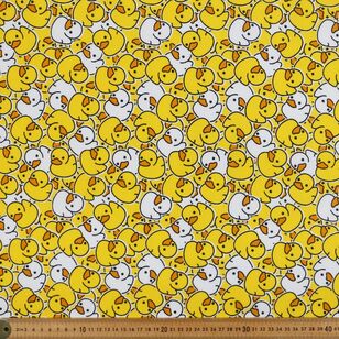 Mix N Match TC Rubber Ducky Printed 112 cm Poly Cotton Poplin Fabric Multicoloured 112 cm