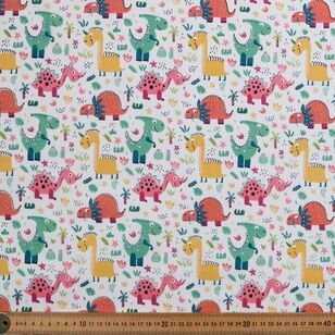 Mix N Match TC Cuteasuarus Printed 112 cm Poly Cotton Poplin Fabric Multicoloured 112 cm