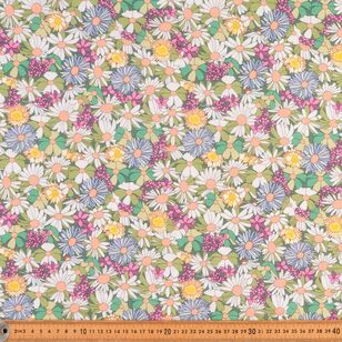 Olivia Floral Printed 112 cm Organic Cotton Poplin Fabric Multicoloured 112 cm