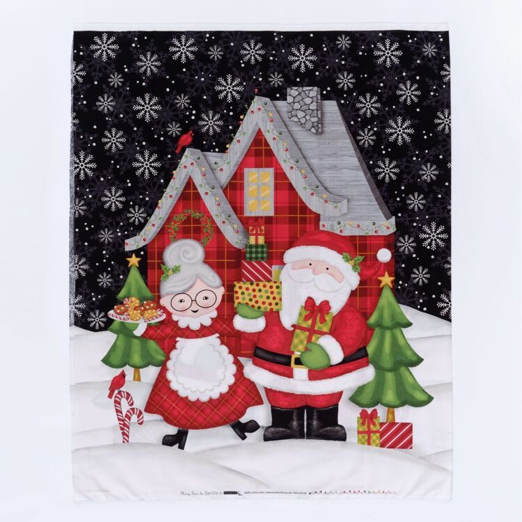 Christmas Merry Town Printed 112 cm Cotton Fabric Panel