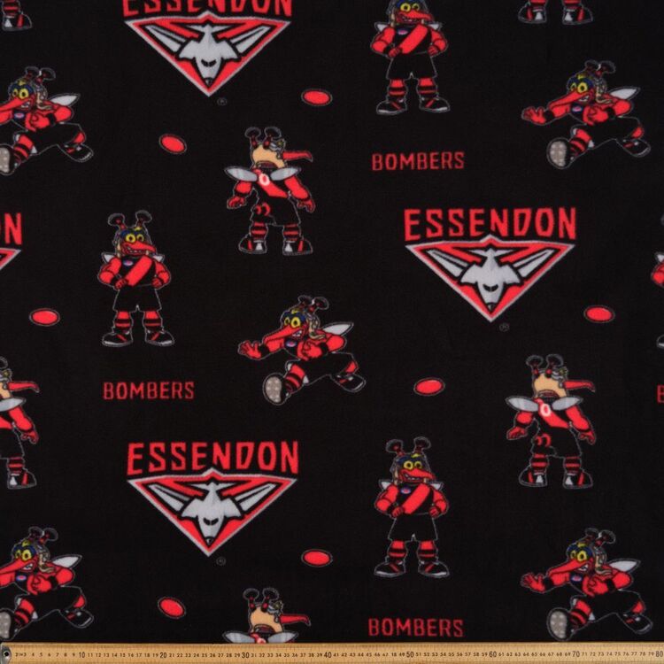 Essendon Bombers AFL Logo Printed 148 cm Polyester Fleece Fabric