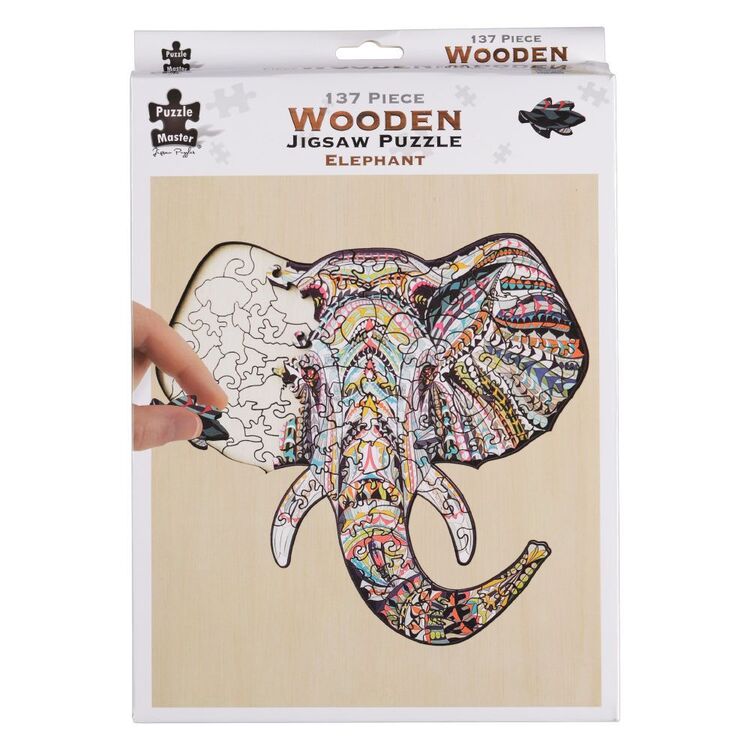 Puzzle Master Elephant Wooden Puzzle 137 Pieces Multicoloured