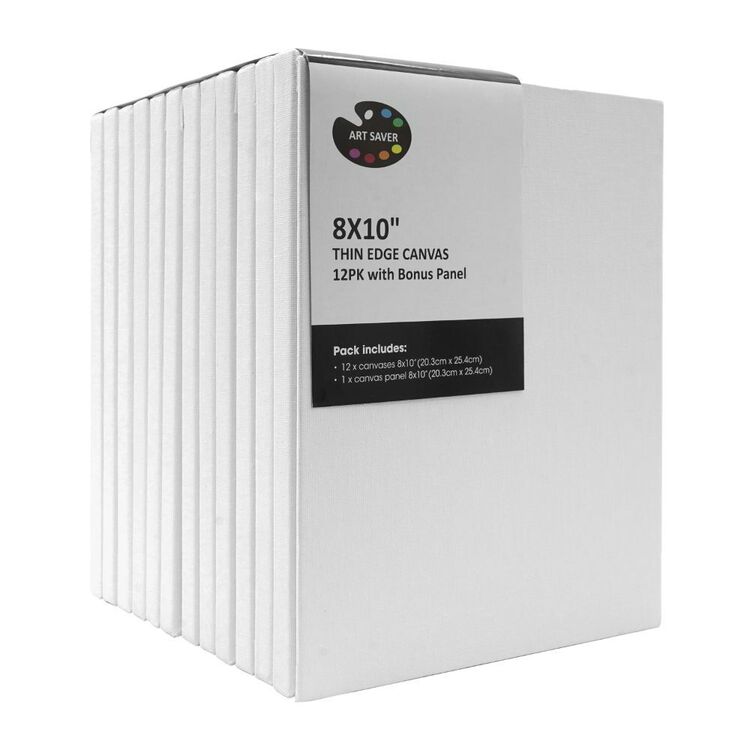 Art Saver 8 x 10 in Canvas with Bonus Panel 12 Pack White