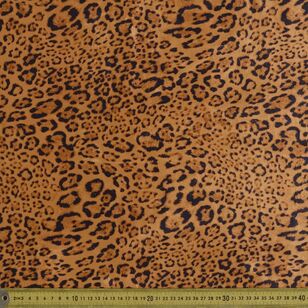 Urban Jungle Leopard #2 Printed 150 cm Faux Animal Suede Fabric Brown 150 cm
