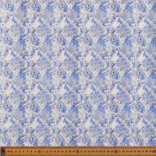 Grandma's Favourite Printed 135 cm Rayon Fabric Blue & White 135 cm