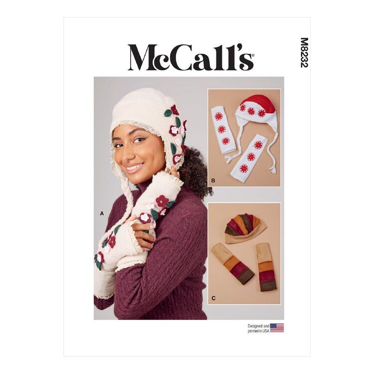 McCall's Sewing Pattern M8232 Misses' Knit Hats & Fingerless Gloves
