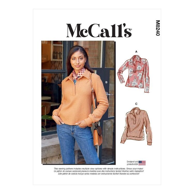 McCall's Sewing Pattern M8240 Misses' Tops