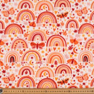 Boho Rainbow Printed 148 cm Nursery Micro Polar Fleece Fabric Multicoloured 148 cm