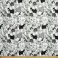 Dog Sketch 120 cm Multipurpose Cotton Fabric Black & White 120 cm