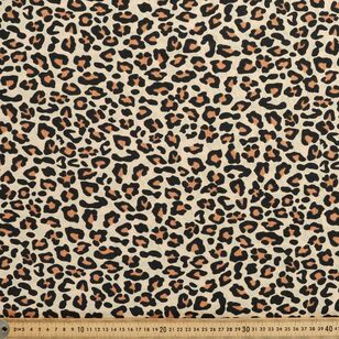 Leopard Print 120 cm Multipurpose Cotton Fabric Natural & Brown 120 cm