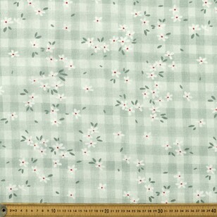 Picnic Floral 120 cm Multipurpose Cotton Fabric Sage 120 cm