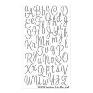 American Crafts Sweetheart Script Stickers Silver