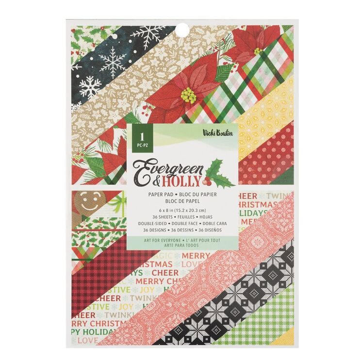American Crafts Vicki Boutin Evergreen Holly Paper Pad