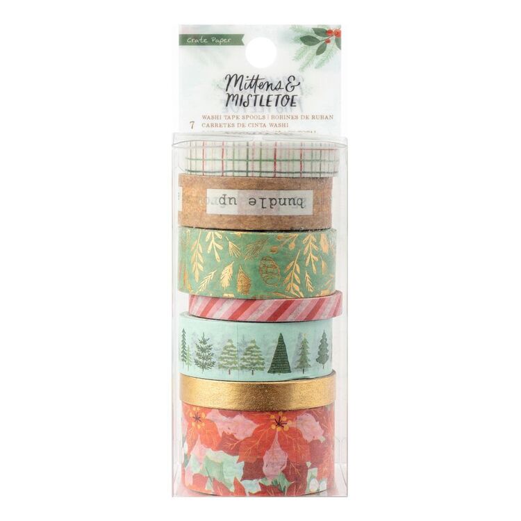 American Crafts Crate Paper Mittens & Mistletoe Washi Tape