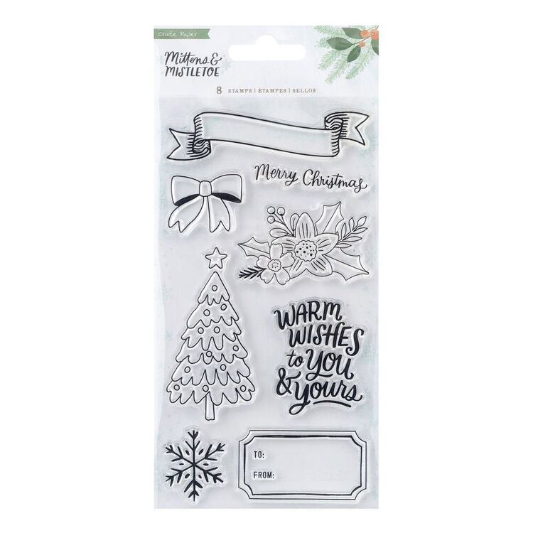 American Crafts Crate Paper Mittens & Mistletoe Stamps