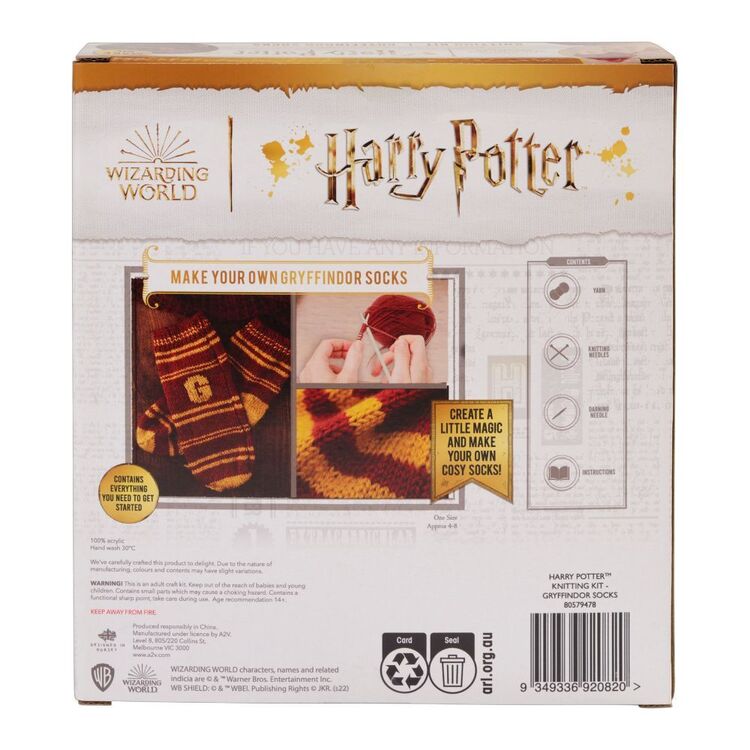 Wizarding World Harry Potter Gryffindor Socks Knitting Kit Multicoloured