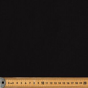 Plain 148 cm 260 GSM Midweight Cotton Elastane Jersey Fabric Black 148 cm