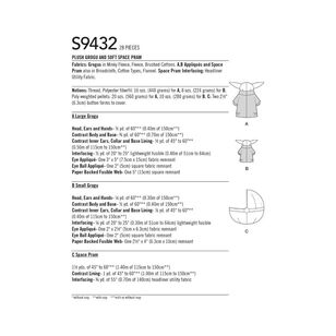 Simplicity Sewing Pattern S9432 Star Wars the Mandalorian Plush Grogu & Soft Space Pram One Size
