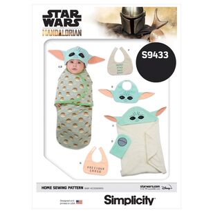 Simplicity Sewing Pattern S9433 Star Wars the Mandalorian Baby Accessories All Sizes