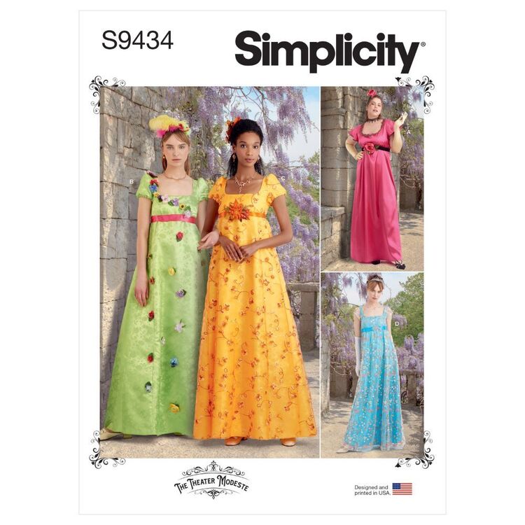 Simplicity Sewing Pattern S9434 Misses' & Women's Regency Era Style Dresses