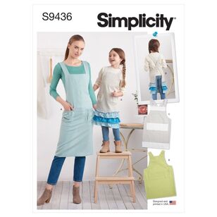 Simplicity Sewing Pattern S9436 Adults' & Children's Aprons XS / XL - XS / XL