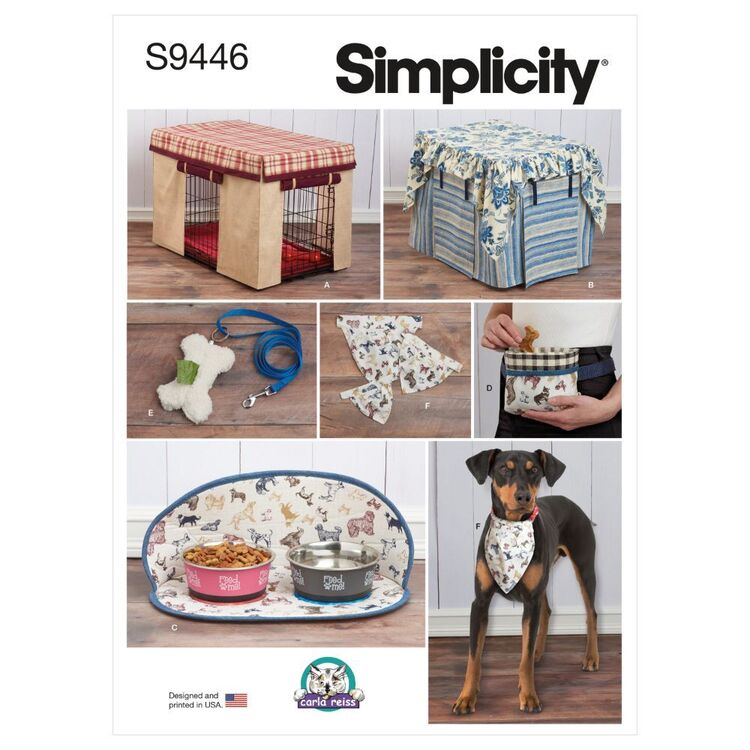 Simplicity Sewing Pattern S9446 Pet Crate Covers in Three Sizes & Accessories