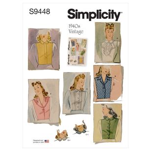Simplicity Sewing Pattern S9448 1940s Misses' Dickey Set Small - Large