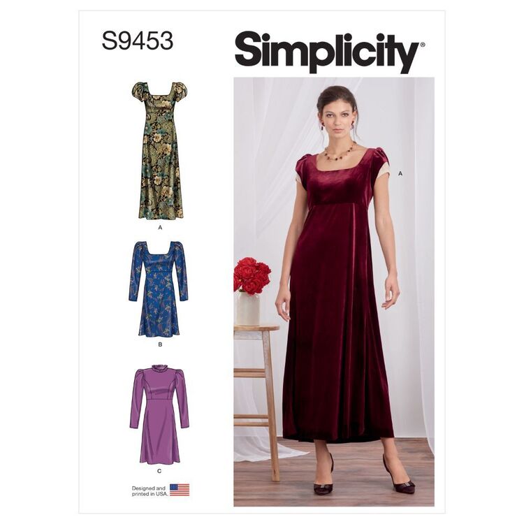 Simplicity S9453 Misses' A-Line Empire Dress Pattern Simplicity S9453 Misses' A-Line Empire Dress Pattern