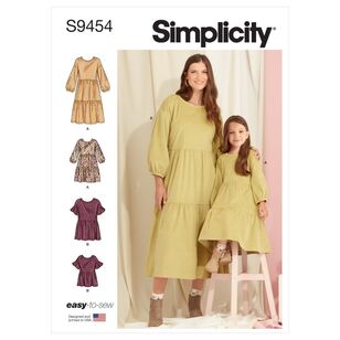 Simplicity Sewing Pattern S9454 Children's & Misses' Dress & Top 3 - 8 / XS - XL