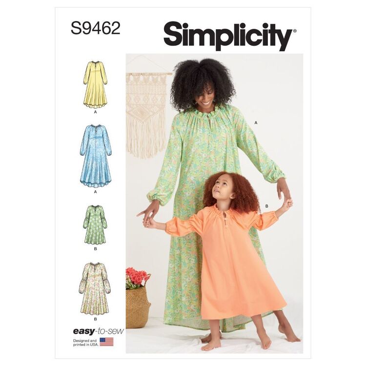Simplicity Sewing Pattern S9462 Children's & Misses' Lounge Dress