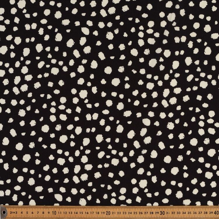 Monochromatic Dot Printed 145 cm Stretch Georgette Fabric Black 145 cm