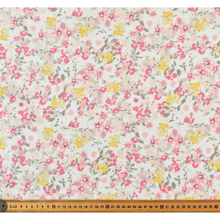 Ditzy Flower #4 Printed 112 cm Organic Cotton Jersey Fabric Multicoloured 112 cm