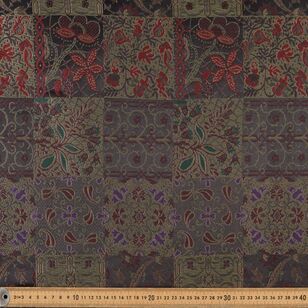 Paisley Patchwork Patterned 90 cm Oriental Brocade Fabric Black 90 cm