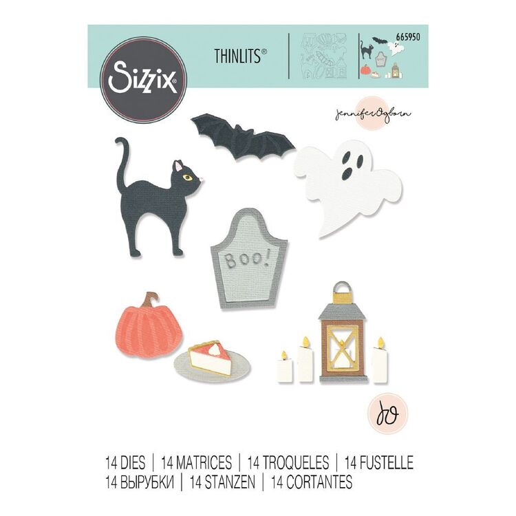Sizzix Thinlits By Jennifer Ogborn Halloween Die Set 14 Pack Multicoloured