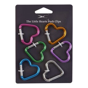 The Little Heart Push Clips 6 Pack Multicoloured