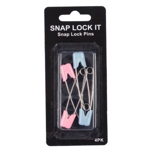 Snap Lock It Snap Lock Pins 4 Pack Pink & Blue 4 Pack