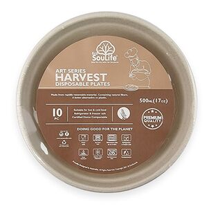 EcoSouLife Harvest Patterned Bowls 10 Pack Black