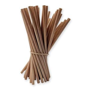 EcoSouLife Compostable Wooden Straws 100 Pack Natural 60 x 197 mm