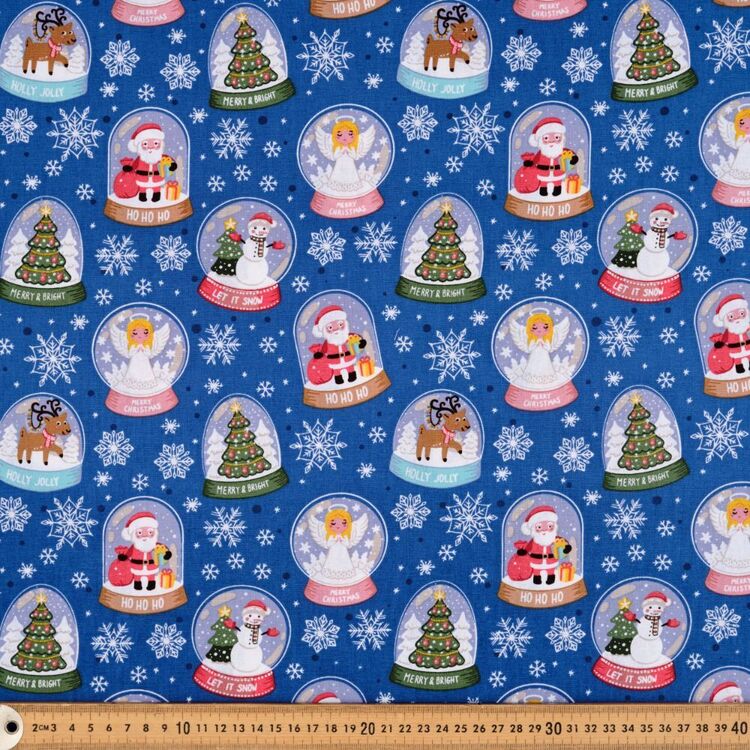 Festive Fun Christmas Snow Globes Printed 112 cm Cotton Fabric