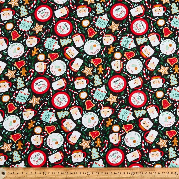 Robert Kaufman Christmas Cookies for Santa Printed 112 cm Cotton Fabric