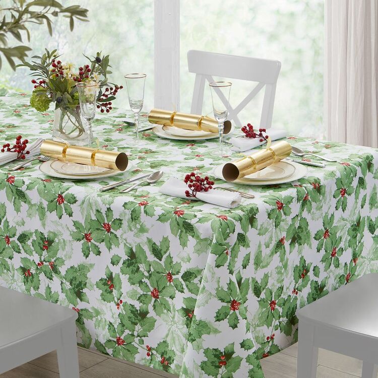 Jolly & Joy Holly Tablecloth