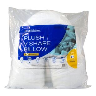 SleepMaker Plush V Shape Pillow White