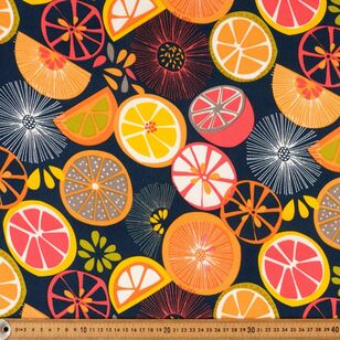 Jocelyn Proust Oranges 150 cm Weatherproof Canvas Fabric Navy Multi 150 cm
