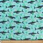 Katherine Quinn Sea Life Whales Printed 112 cm Cotton Fabric Blue 112 cm
