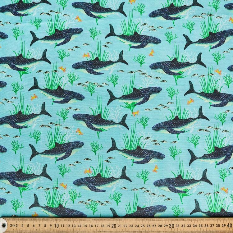 Katherine Quinn Sea Life Whales Printed 112 cm Cotton Fabric