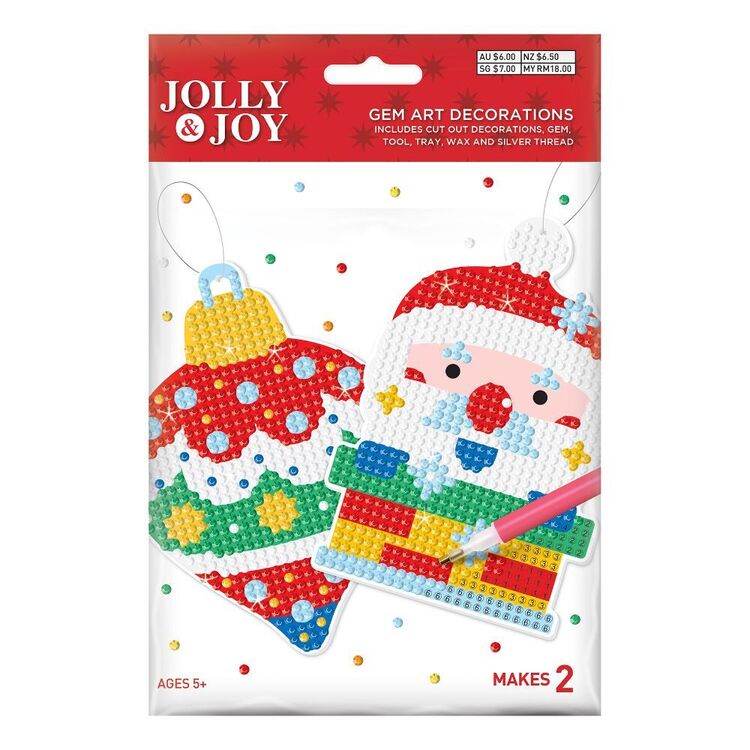Jolly & Joy Bauble & Santa Gem Art Kit